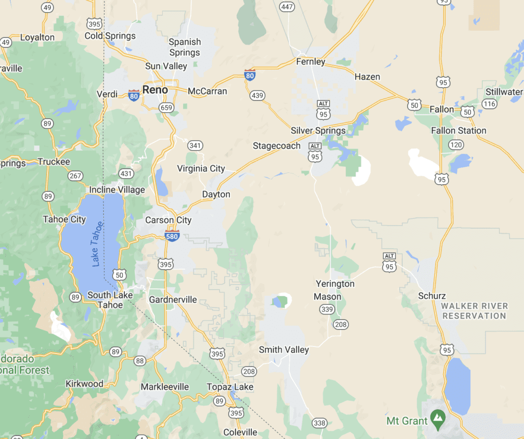 google map of carson city